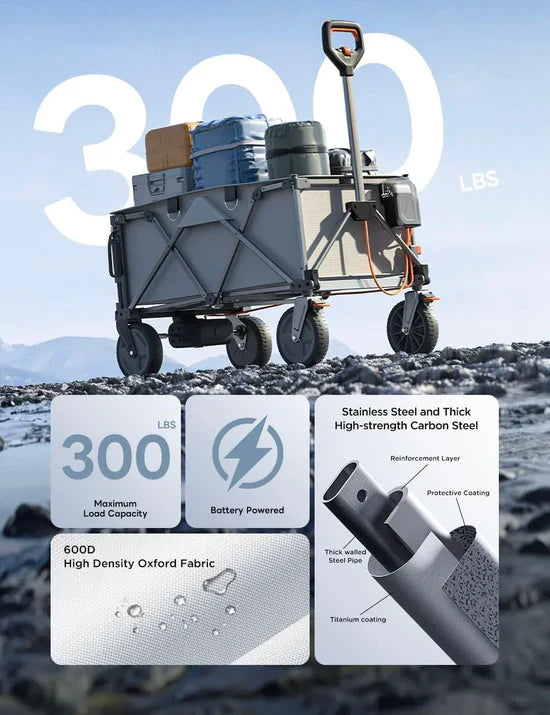 Foldable Electric Wagon – Portable Collapsible Build for Hassle-Free Storing & Moving
