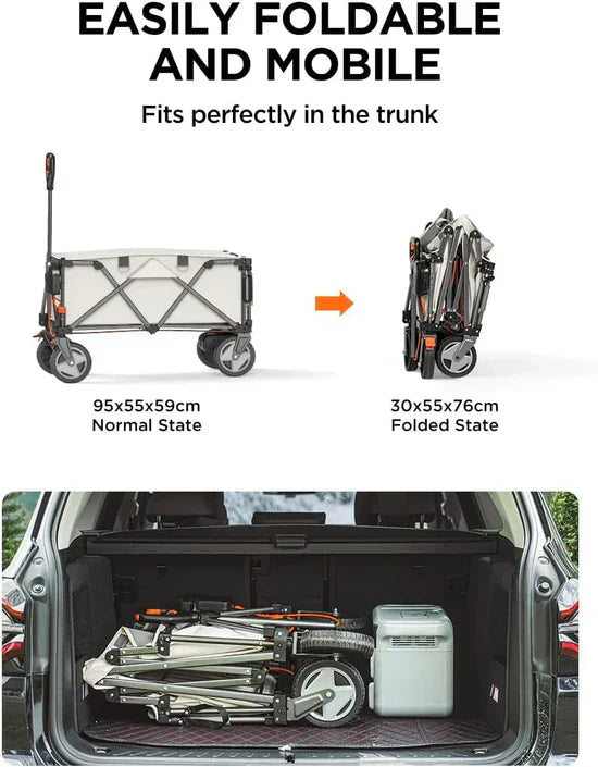 Foldable Electric Wagon – Portable Collapsible Build for Hassle-Free Storing & Moving