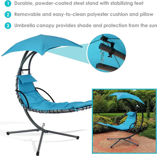 Ergonomic Hammock Chair (Steel Frame) – Premium Cushions & Pillows Included | Total Comfort