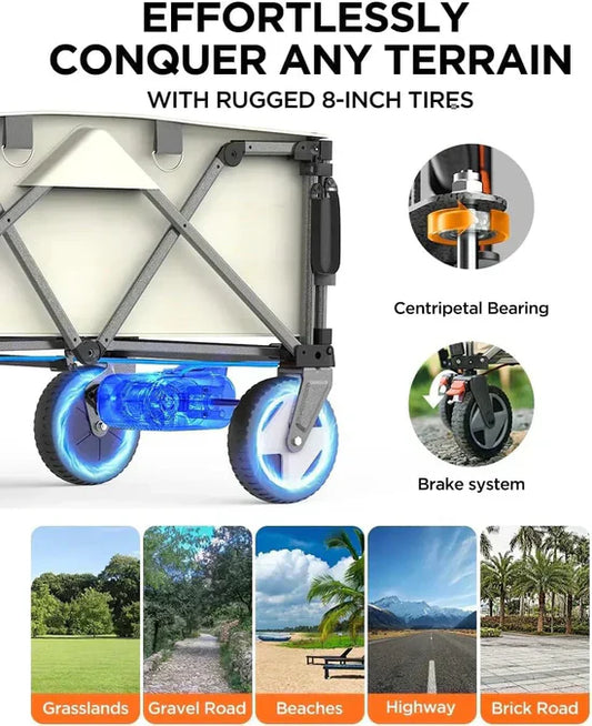 Foldable Electric Wagon – Portable Collapsible Build for Hassle-Free Storing & Moving